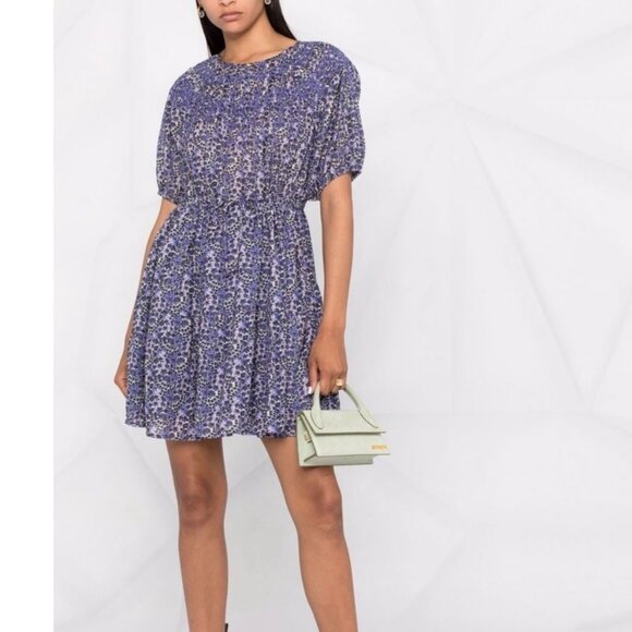 ba&sh Iris Printed Mini Dress Blue Purple Size XS Size 2 - Picture 1 of 12